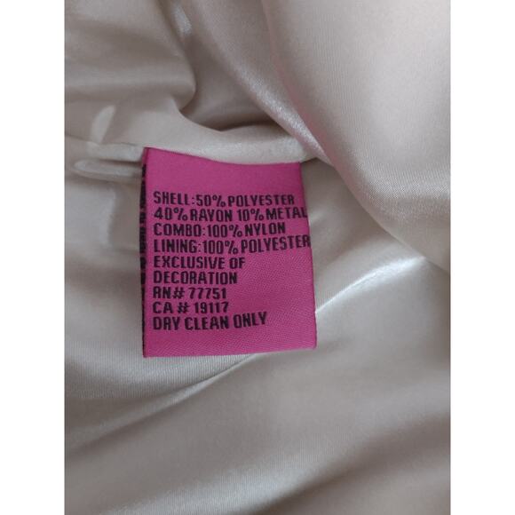 Vintage Betsey Johnson White Gold Polka Dot Strapless Cocktail Party Dress Size4 - Picture 15 of 16